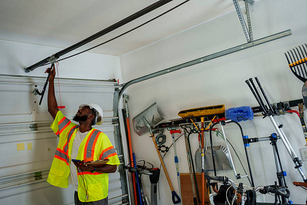 Professional Garage Door Installation technician working in Poplar-Cotton Center, CA